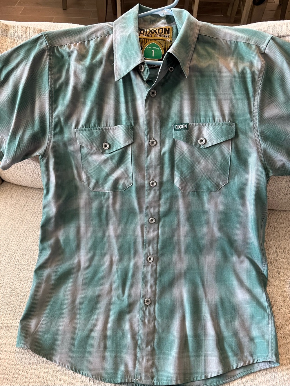 Dixxon Flannel Co. The Bixby 1 Men’s Medium Short Sleeve Green Plaid Bamboo Shir